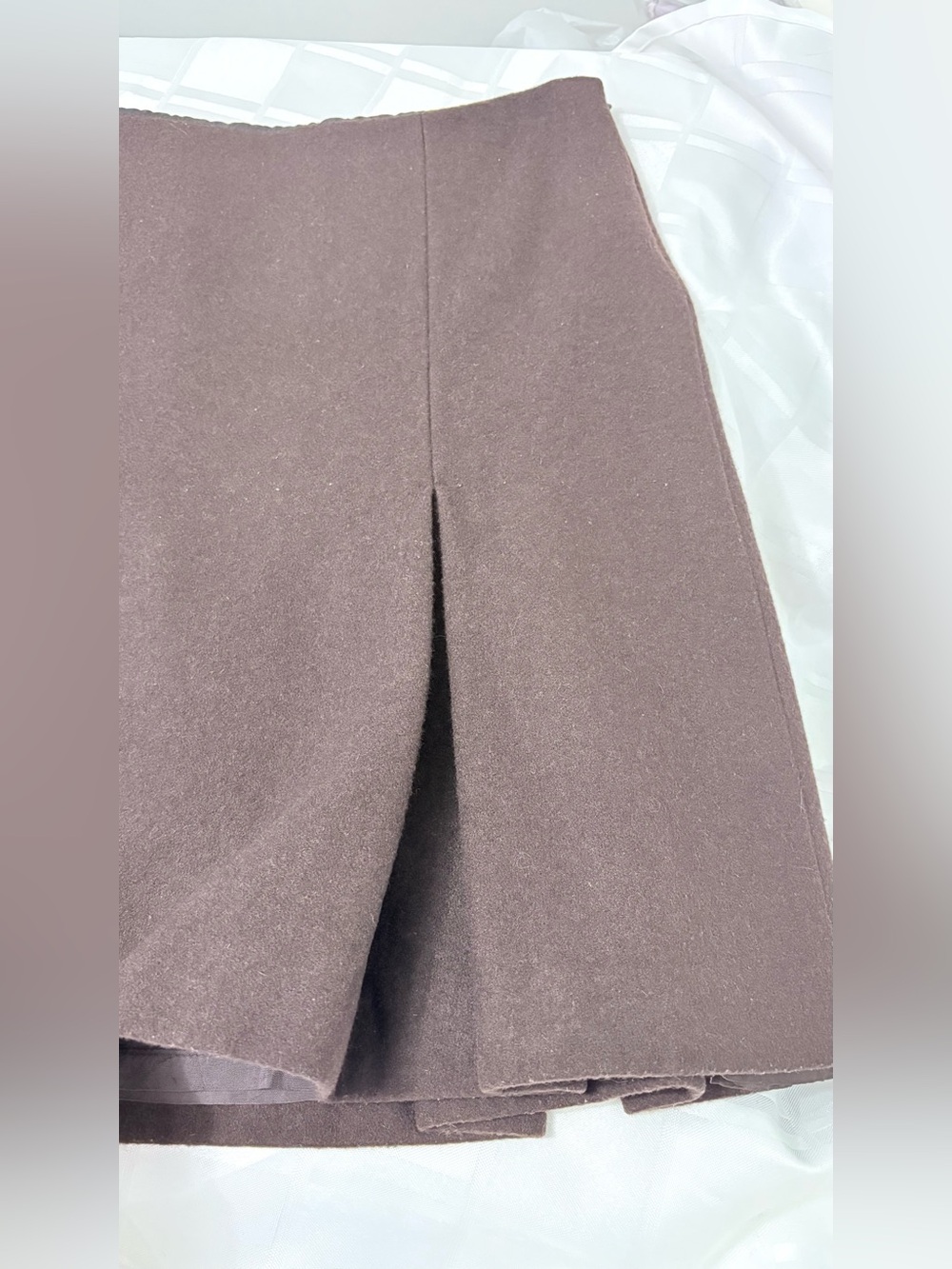 Vintage 90s Club Monaco Brown Wool Pleated Skirt - Made in Canada - Sz 6 - Picture 7 of 9
